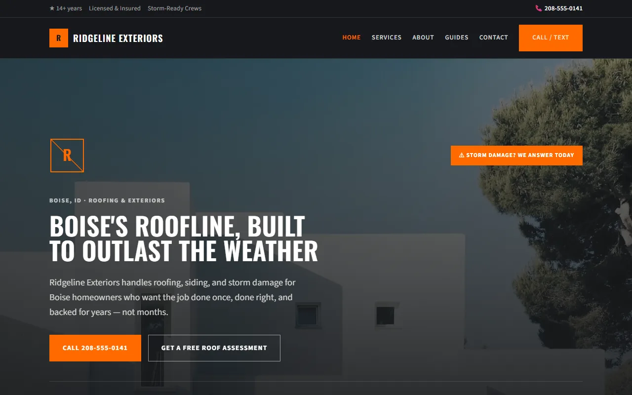 Forge template — Roofing & Exteriors demo site