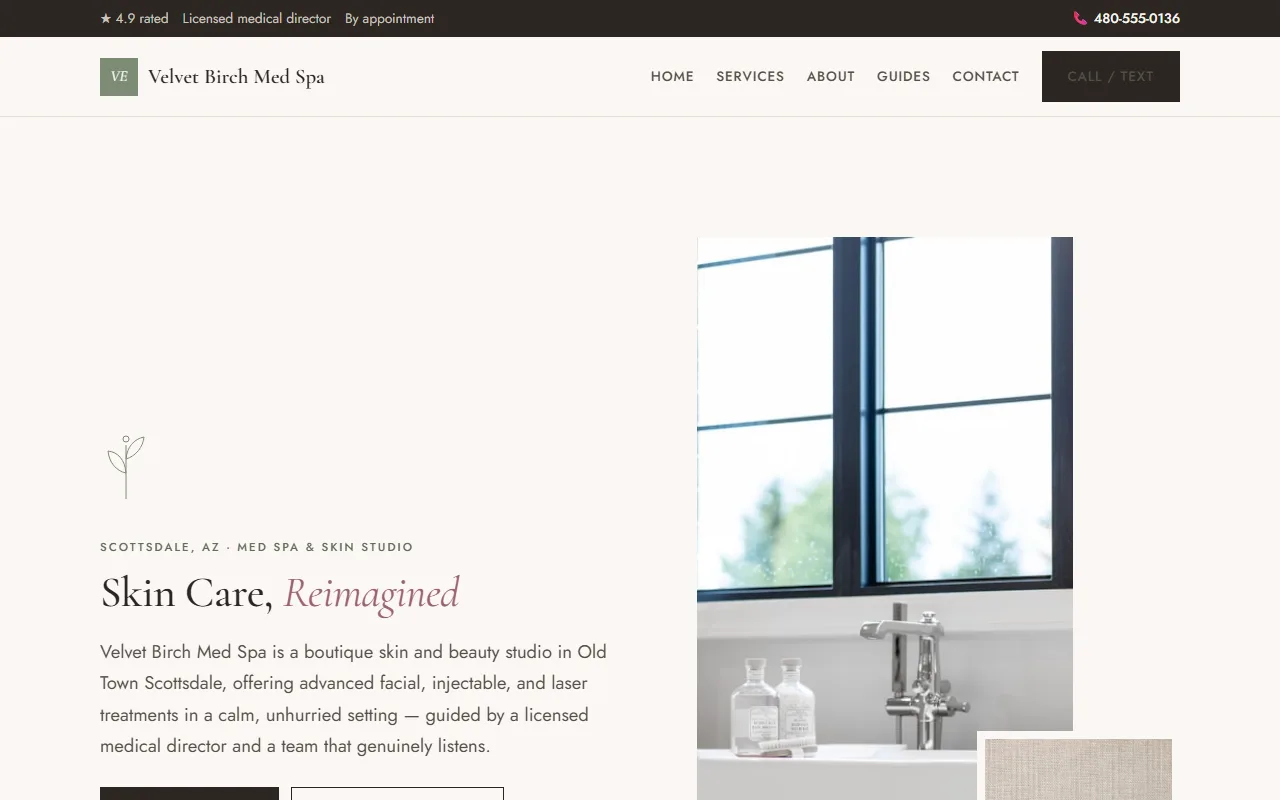 Porcelain template — Med Spa & Skin Studio demo site